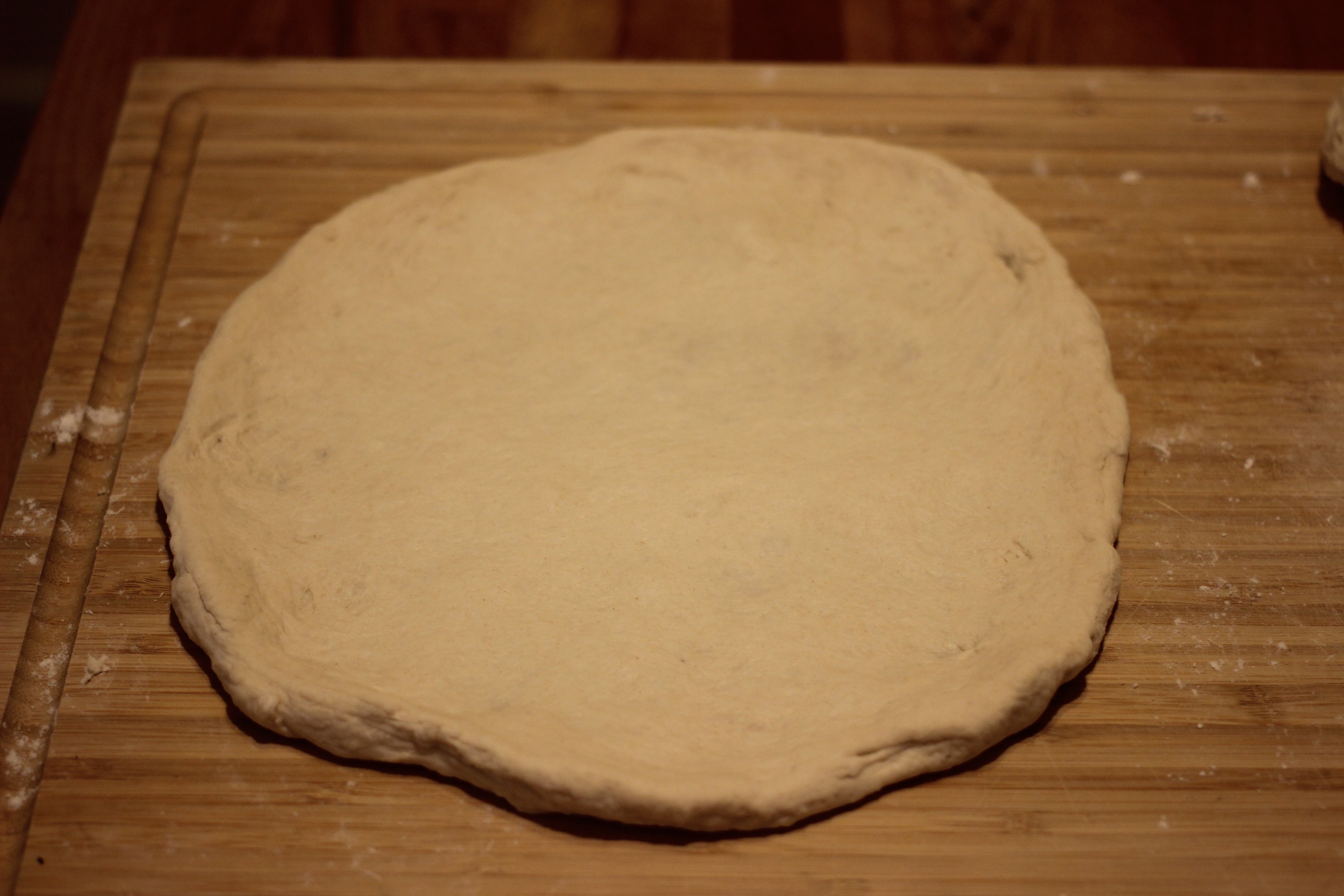 Final stretched dough.